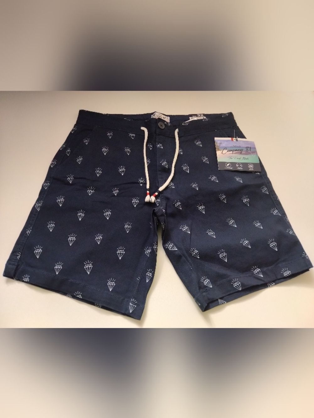 Company 81 Men's Navy Diamond Print Swim Shorts